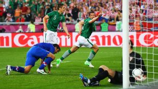 St Ledger celebrates his goal